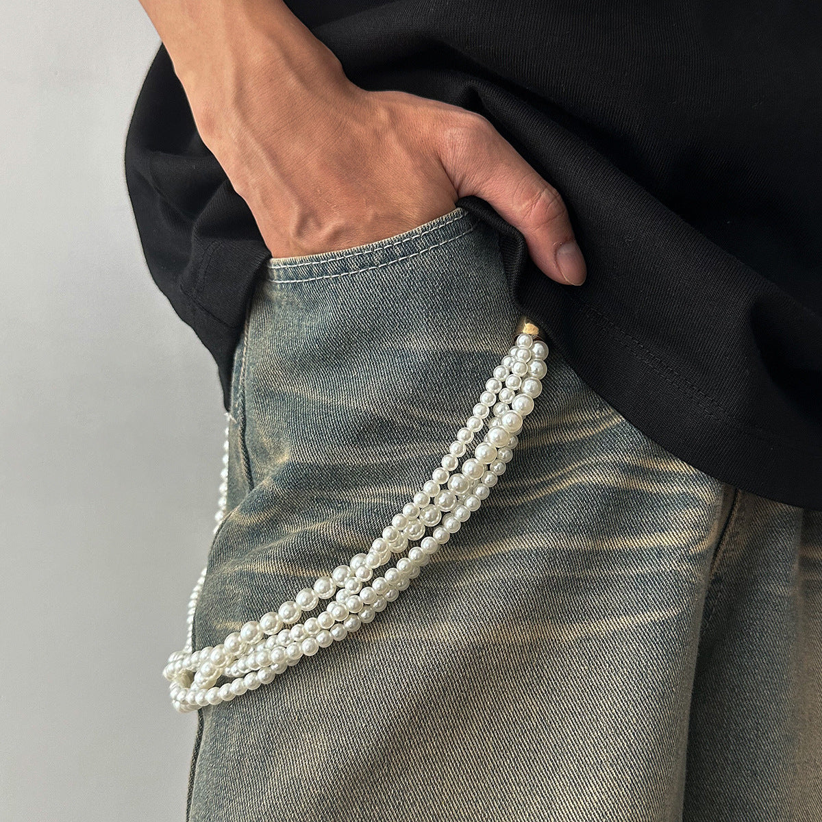 Wrapped Pearl Beads Pants Chain WN21072
