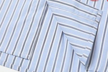 Stripe Letter Print Long Sleeve Shirt WN25396