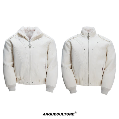 Heavyweight Washed Canvas Fleece Lining Short Jacket WN23321