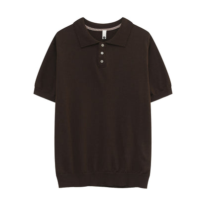 Rib Knit Short Sleeve Polo Shirt WN24990