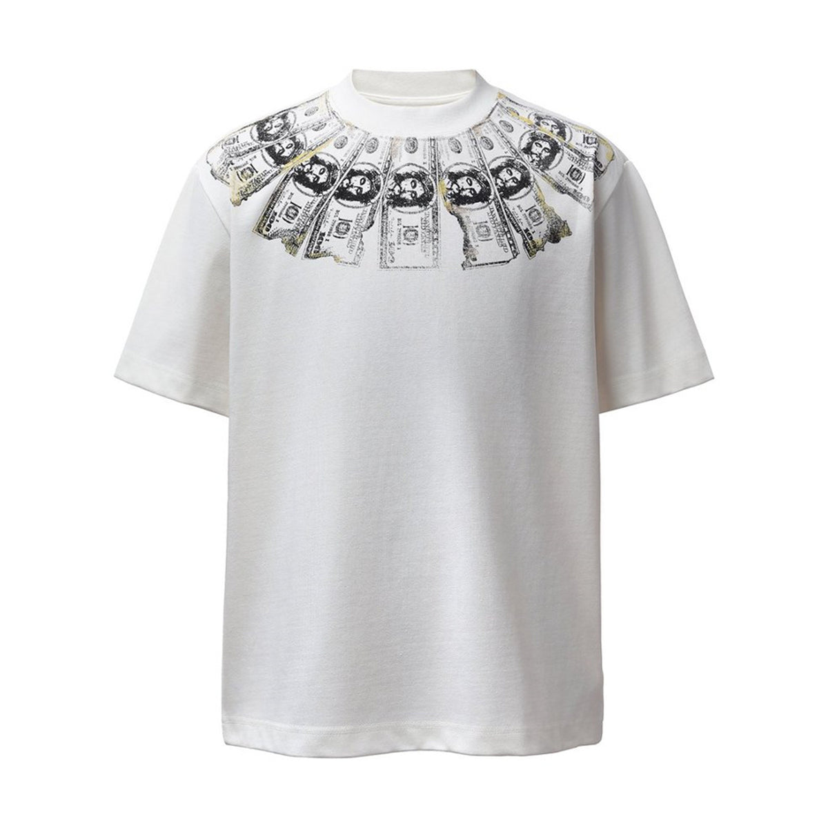 Dollar Bill Collar Print Short Sleeve T-Shirt WN26824