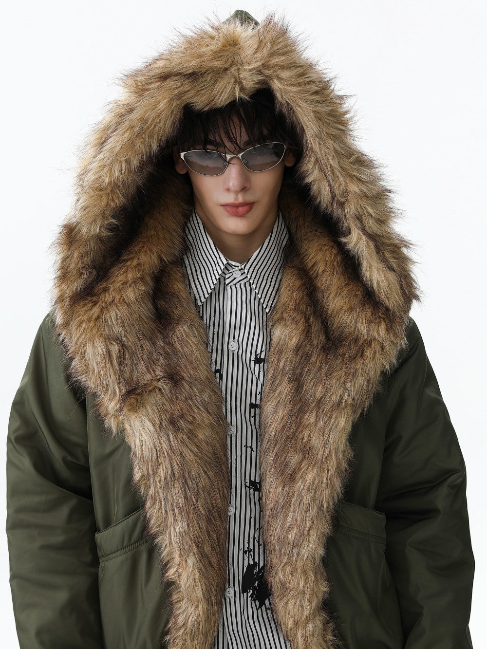 Fake Fur Trim Hooded Oversize Puffer Jacket WN27923