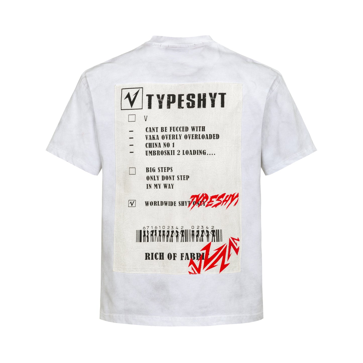 Applique Ink Print Short Sleeve T-Shirt WN20983