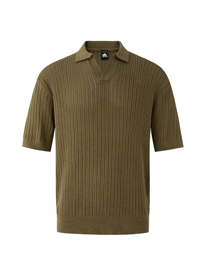 Oversize Short Sleeve Knit Polo Shirt WN20307