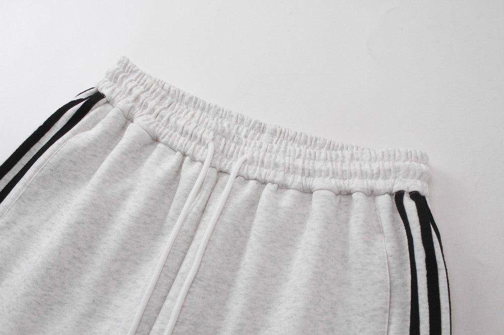 Stripe Zipper Hoodie & Wide Leg Drawstring Sweatpants Setup WN27993