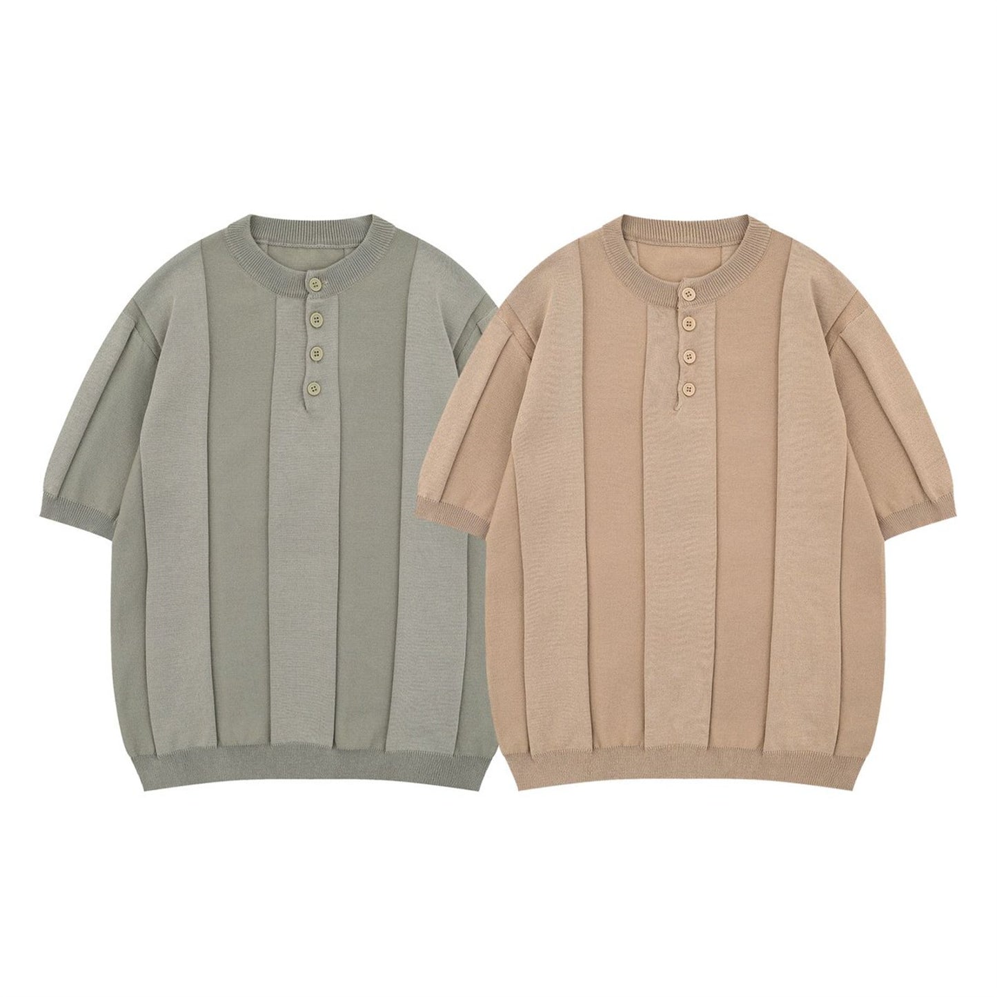 Henley Short Sleeve Summer Knit T-shirt WN26809
