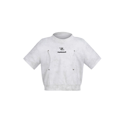Metal Decoration Design Short Sleeve T-Shirt WN5606