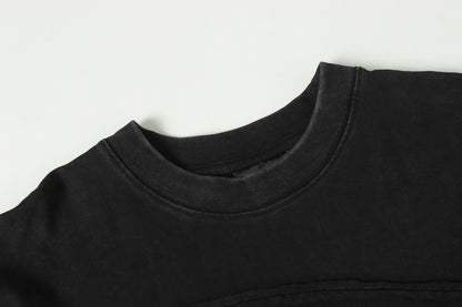 Cotton Wash Raw Edge Oversize Short Sleeve T-Shirt WN25576