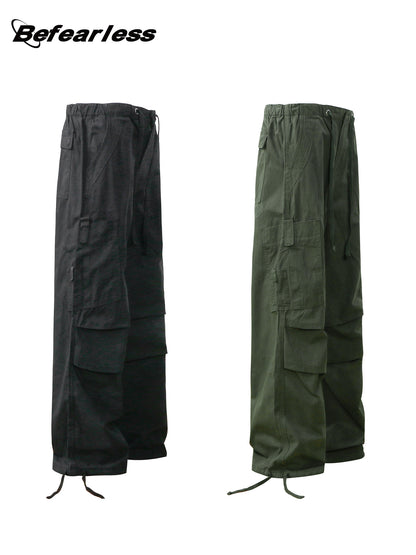 Multi Pocket Panel Drawstring Cargo Pants WN26292