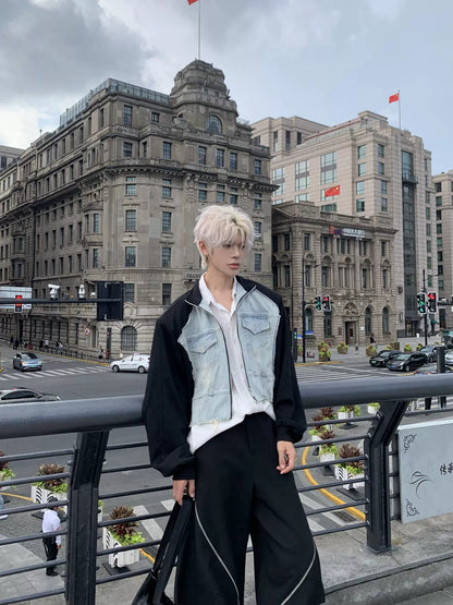 Denim Mix Damage Jacket WN19773