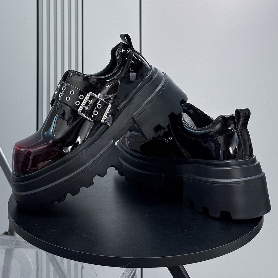 Chunky Patent Leather Buckle Loafers WN24808