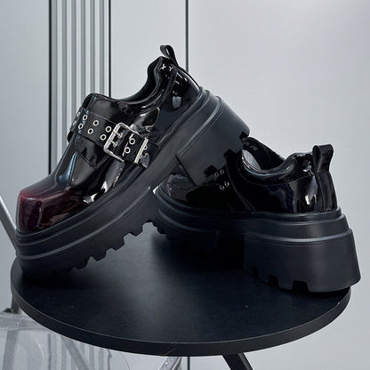 Chunky Patent Leather Buckle Loafers WN24808