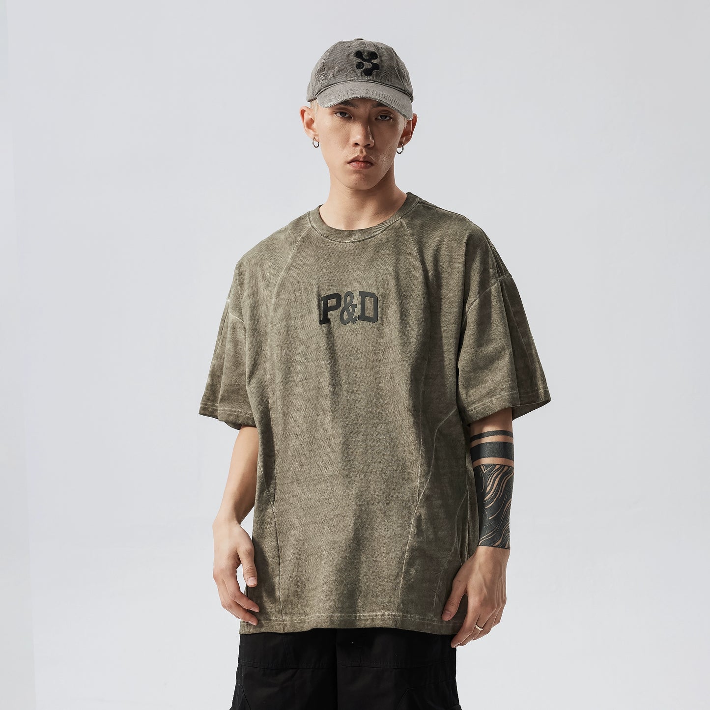 Logo Print Washed Oversize Short Sleeve T-Shirt WN17608