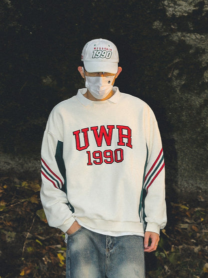 Graffiti Letter Design Long Sleeve Polo Shirt WN17733