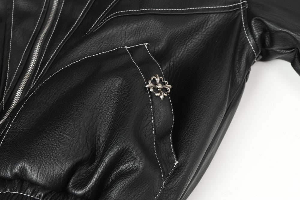 Fake Fur Hooded Panel Cropped Jacket WN28113