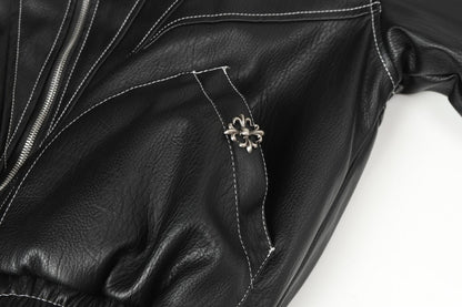 Fake Fur Hooded Panel Cropped Jacket WN28113