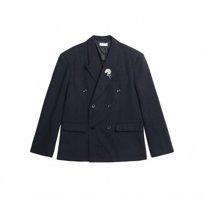 Double Breasted Tailored Jacket & Wide Leg Trousers Setup WN25355