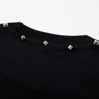 Stud Cat Print Short Sleeve T-Shirt WN25816