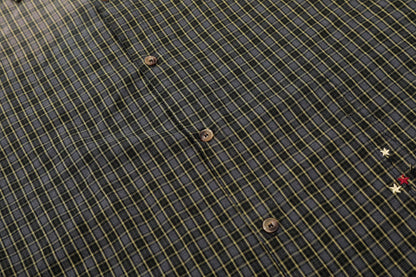 Plaid Cut Gradient Washed Short Sleeve Shirt WN25678