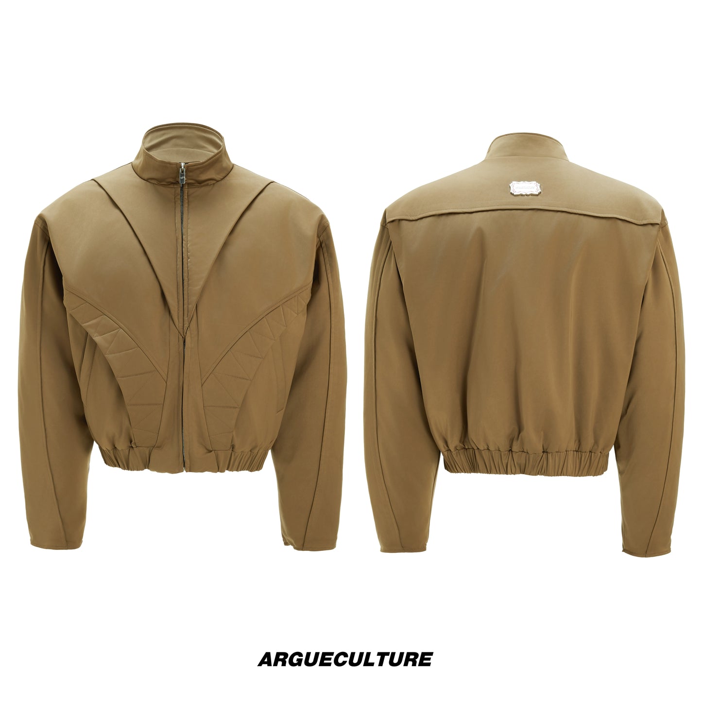 Structured Split Fleece Lining Stand Neck Jacket WN22611