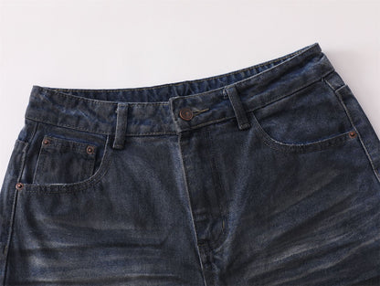 Dirty Dyed Whisker Wide Leg Denim Jeans WN26875