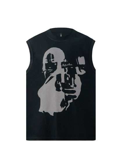 Portrait Graphic Sleeveless T-Shirt WN26295