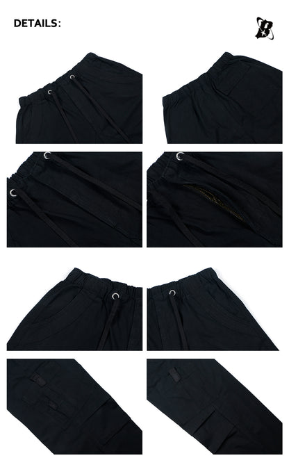 Multi Pocket Panel Drawstring Cargo Pants WN26292