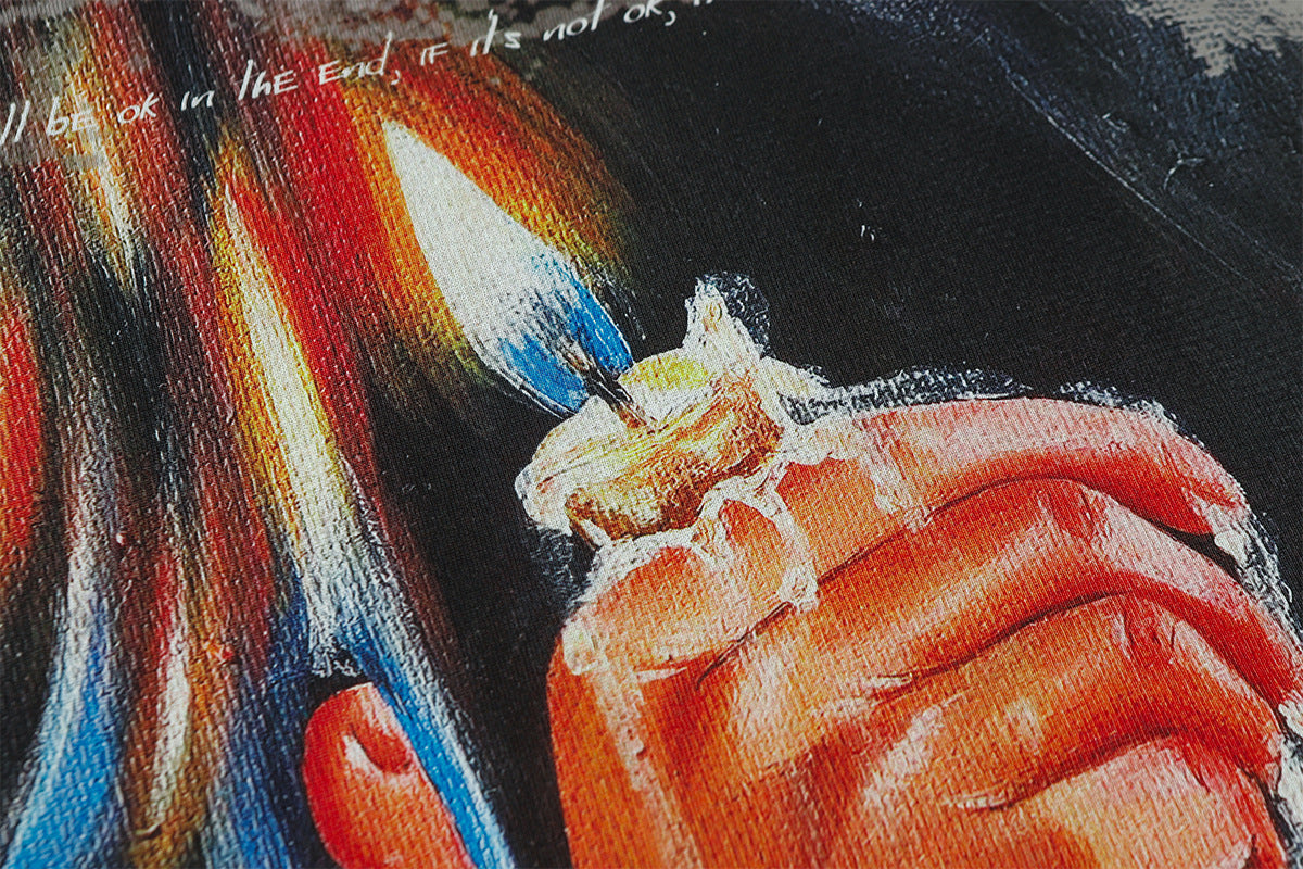 Oil Paint Washed Oversize Short Sleeve T-Shirt WN16129