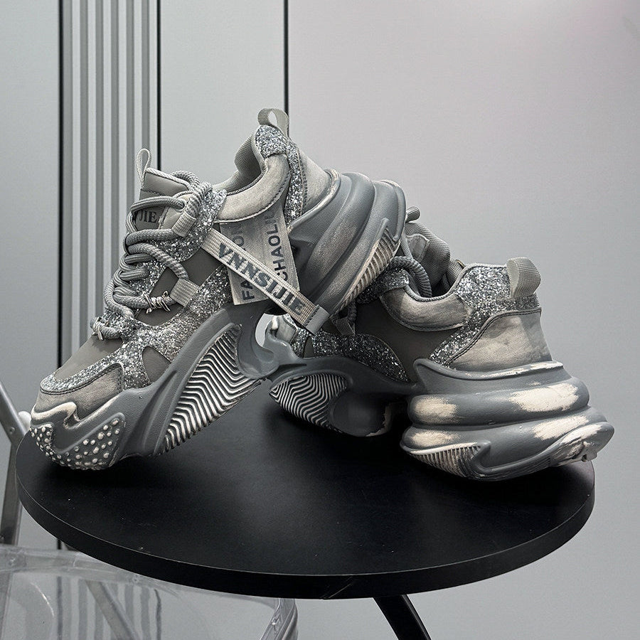 Glitter Strap Metallic Air Sole Sneakers WN24708