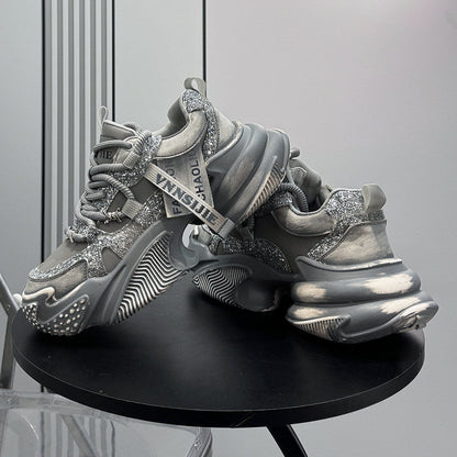 Glitter Strap Metallic Air Sole Sneakers WN24708