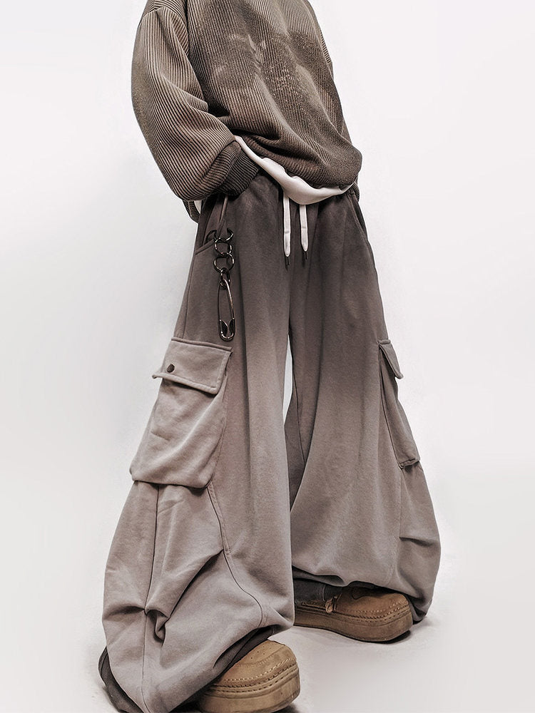 Gradient Multi Pocket Wide Leg Cargo Pants WN24006