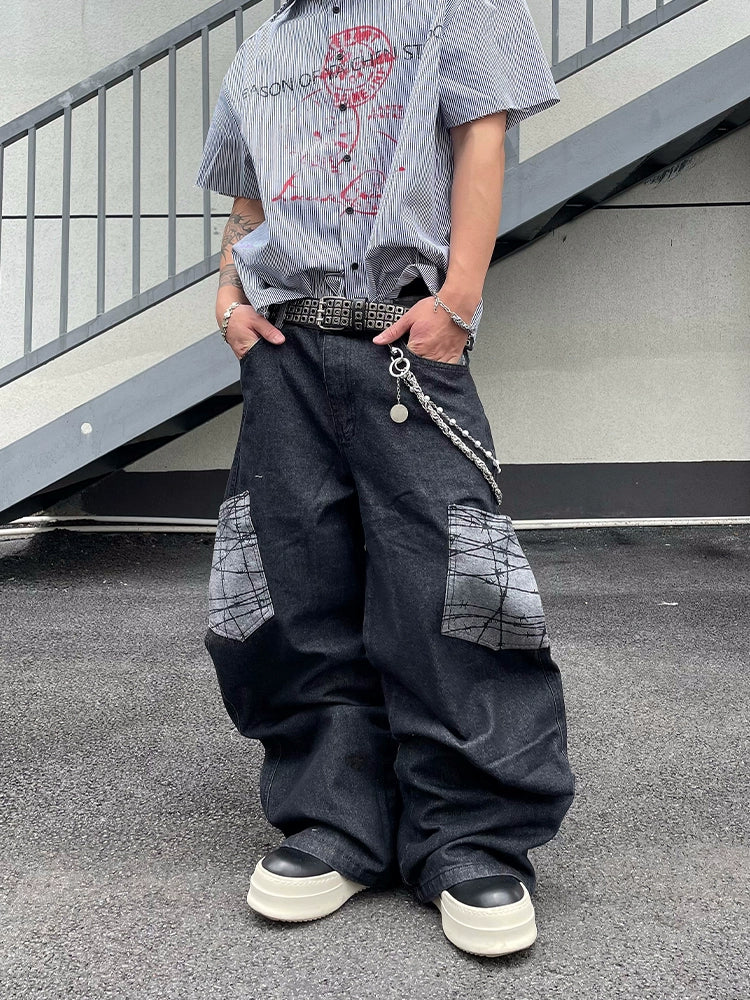 Washed Wide Leg Denim Jeans WN18843