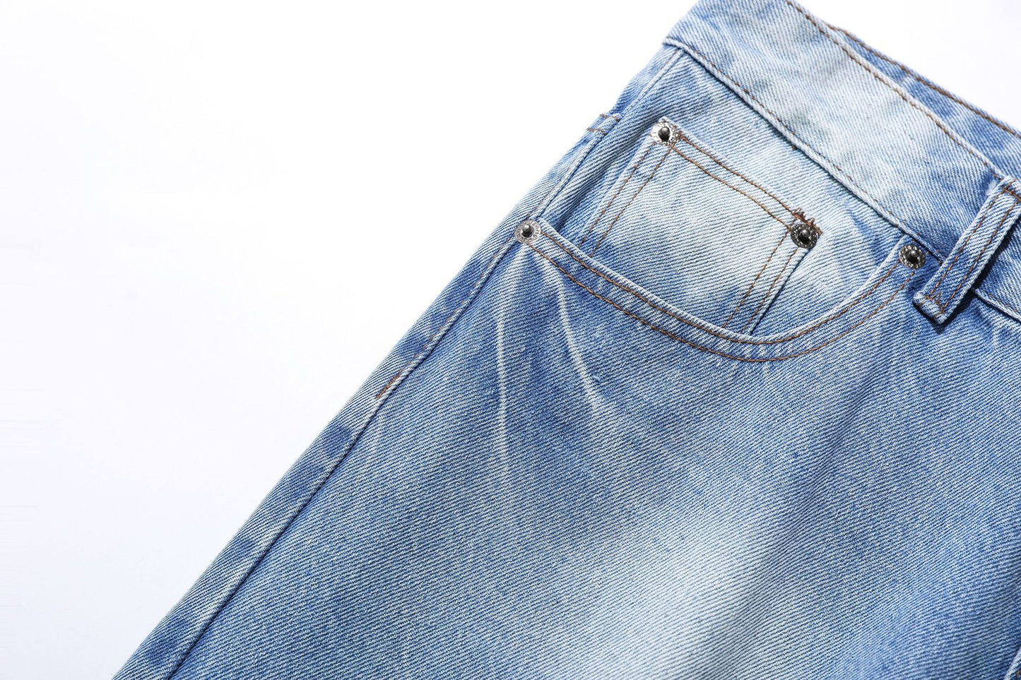 Washed Damage Wide Leg Flare Denim Jeans WN25862