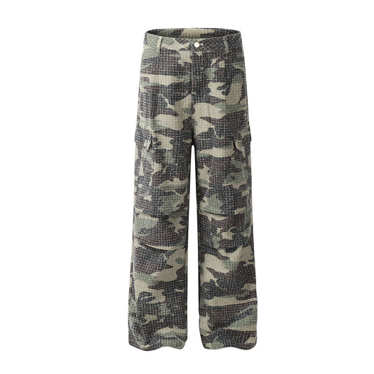 Camouflage Wide-Leg Cargo Pants WN11283