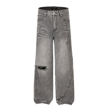 Denim-Jeans wn11572 gewaschener Strait-leg-Leg