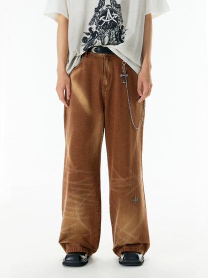 Wash Wide Leg Denim Jeans WN19027