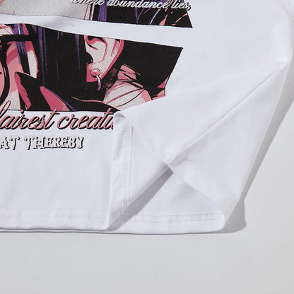 Anime Print Oversize Short Sleeve T-Shirt WN18521