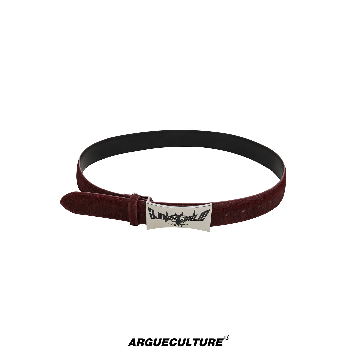 Heavyweight Aged Metal Buckle Genuine Hair Leather Belt WN18326