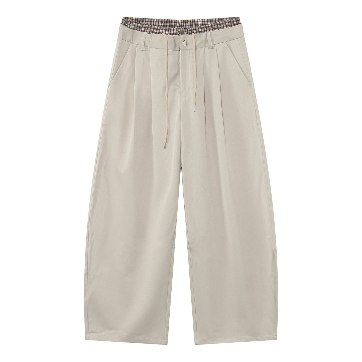 Check Layered Wide Leg Trousers WN24948