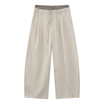 Check Layered Wide Leg Trousers WN24948