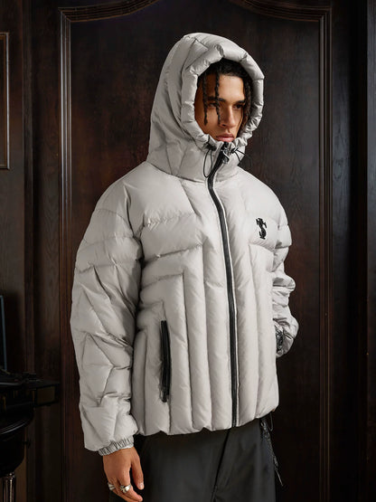 Quilted Cross High-Neck Puffer Jacket WN12018