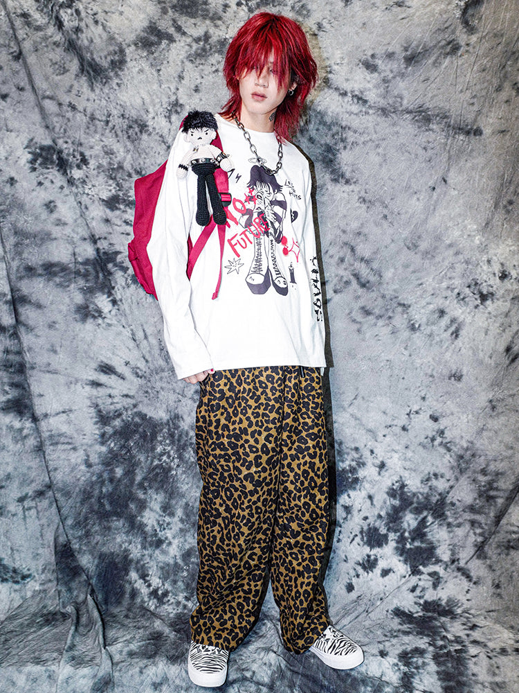 Anime-Inspired Oversize Long Sleeve T-Shirt WN15978