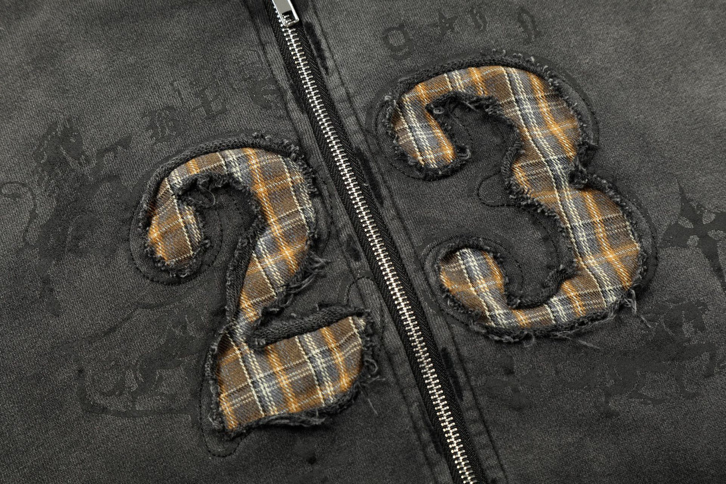 Gradient Number Print Zipper Hoodie WN25524