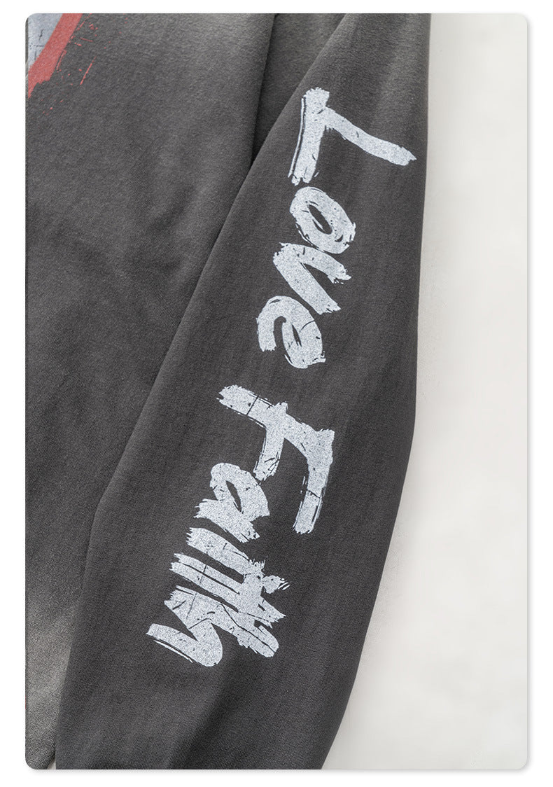 Abstract Graffiti Print Long Sleeve T-Shirt  WN7843