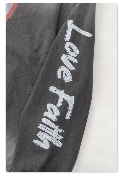 Abstract Graffiti Print Long Sleeve T-Shirt  WN7843