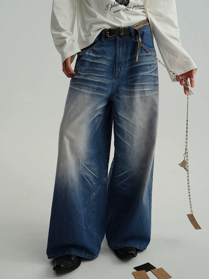 Washed Baggy Denim Jeans WN8583