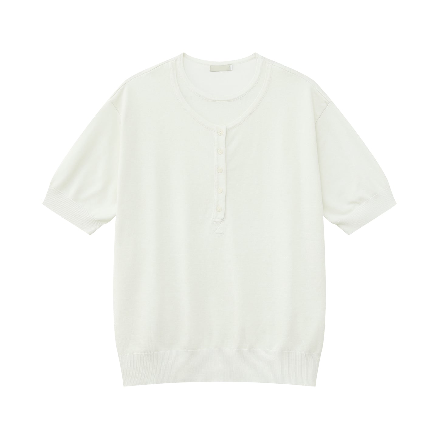 Fake Two Pieces Crew Neck Knit Short Sleeve Shirt WN24956
