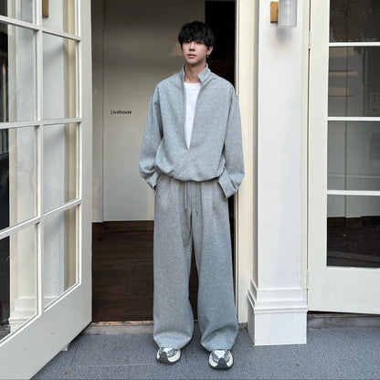 Half-Zip Sweatshirt & Wide Leg Sweatpants Setup WN25311