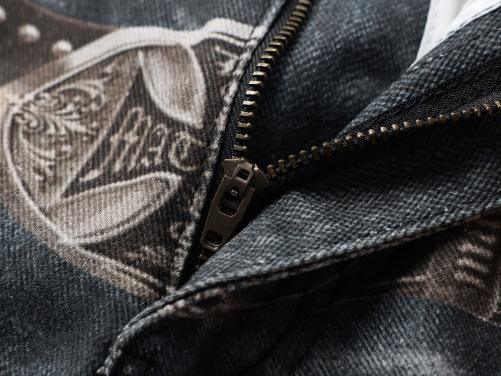 Studs Detail Washed Wide Leg Denim Jeans WN28036