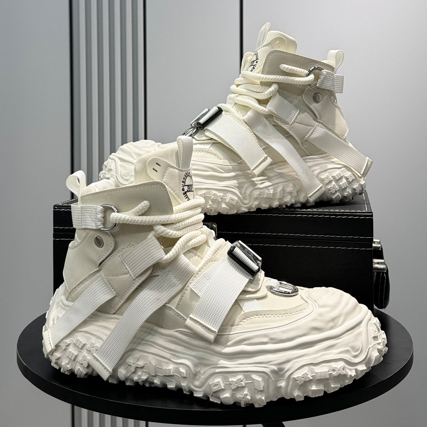 Strap Buckle Platform Chunky Sole Sneakers WN24644